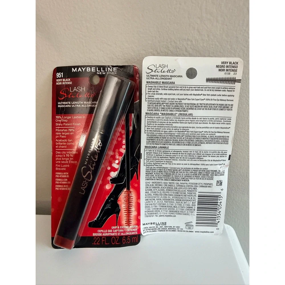 Maybelline Lash Stiletto Mascara Women 2pk 951 Very Black Ultimate Length NWT